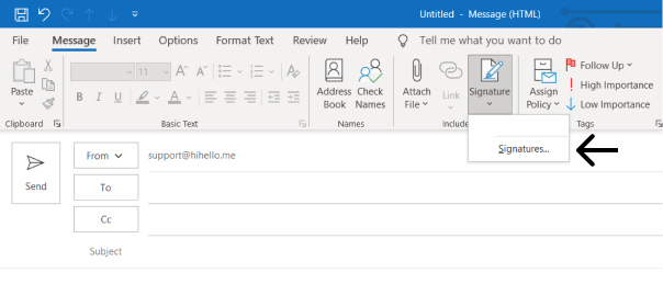 Outlook desktop signatures