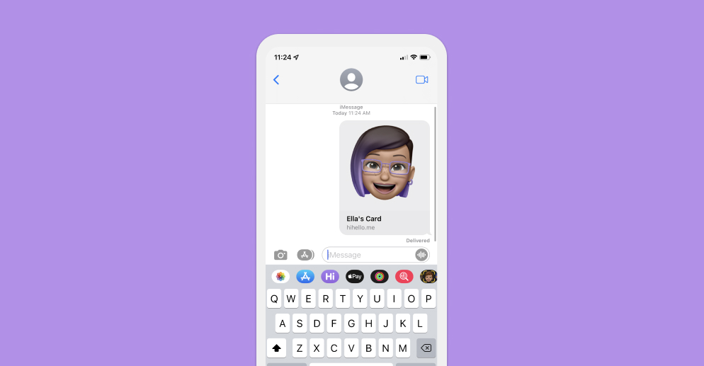 Send HiHello digital business card with Apple's iMessage