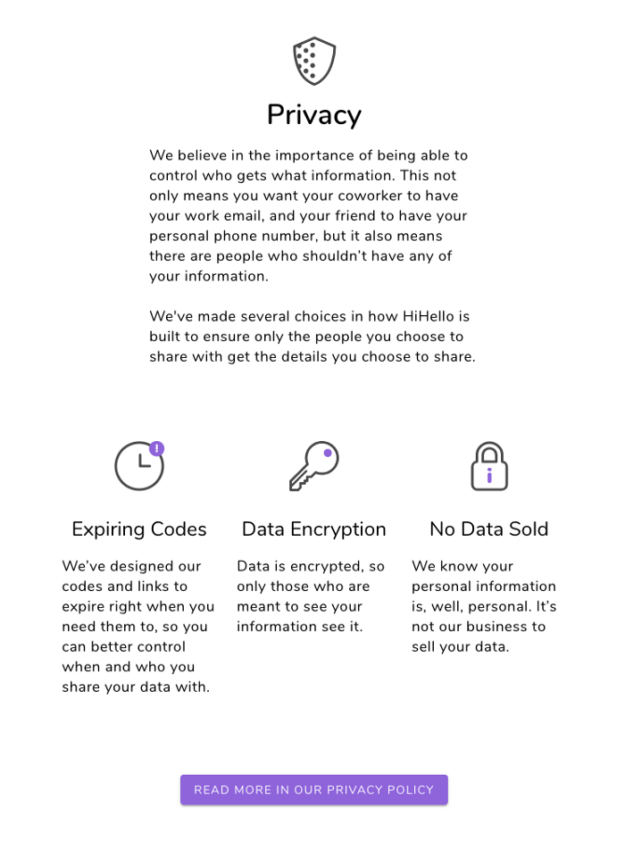 HiHello Privacy Policy