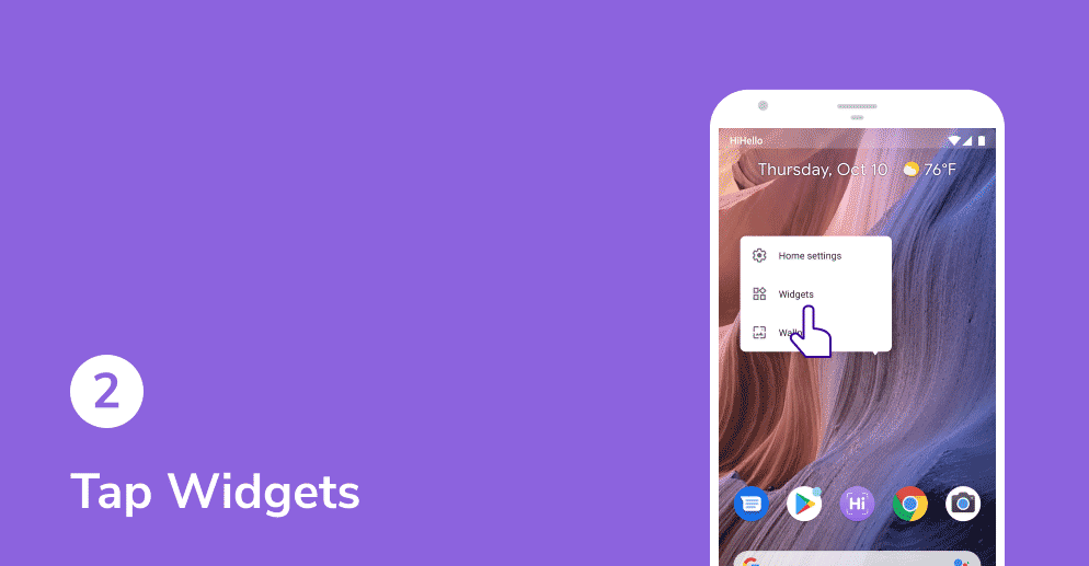 Tap Widgets on your Android device.