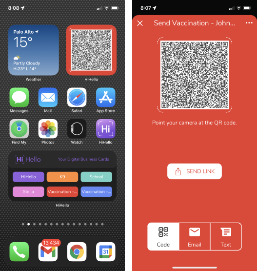 Show your COVID-19 vaccine verification QR code with the iOS and Android widgets.