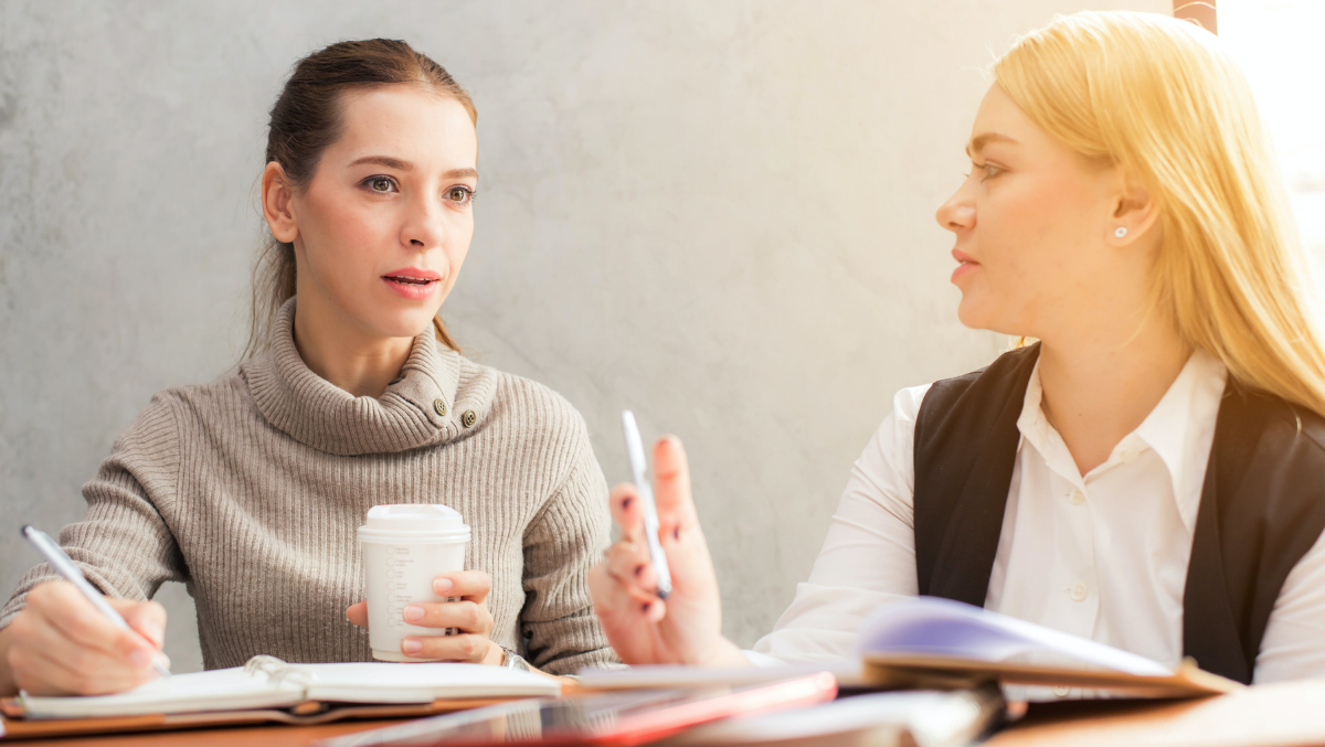 Two women negotiating